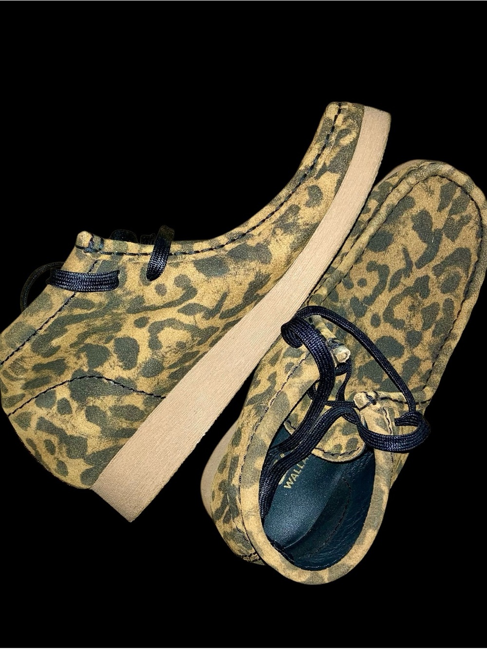 Clarks Wallabees. Animal Print. Size 8